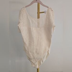 Cream Crochet Bodysuit
